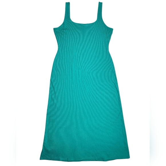 BODEN Tank Top Green Midi Ribbed Dress Womens 16-18 R - Picture 2 of 8